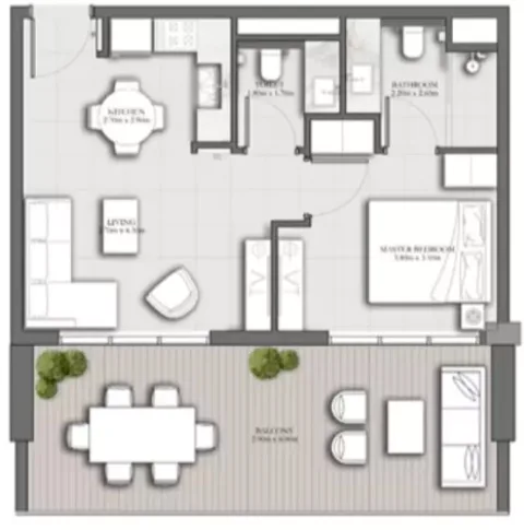Floor plan, 1 Bed, 795 sq ft