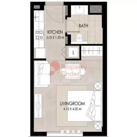 Floor plan, Studio, 333 sq ft