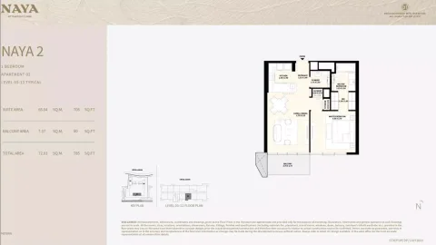 Floor plan, 1 Bed, 785 sq ft
