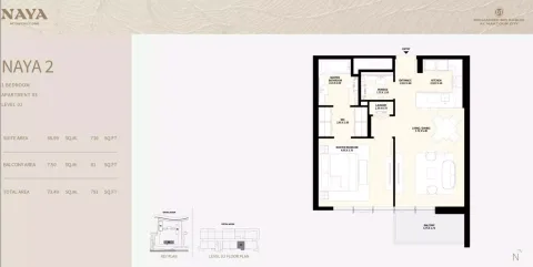 Floor plan, 1 Bed, 791 sq ft