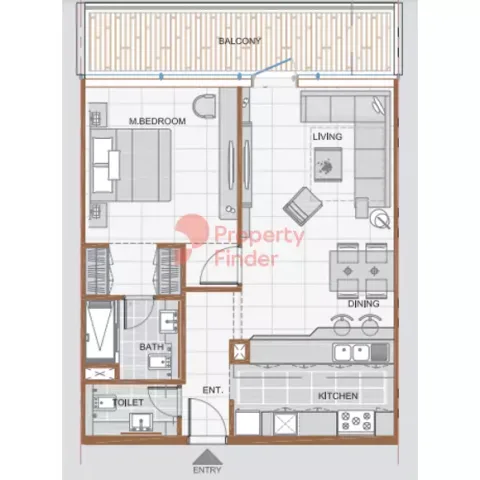 Floor plan, 1 Bed, 753 sq ft