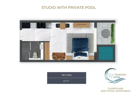 Floor plan, Studio, 420 sq ft