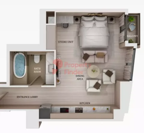 Floor plan, Studio, 509 sq ft