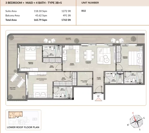 Floor plan, 3 Beds, 1,763 sq ft