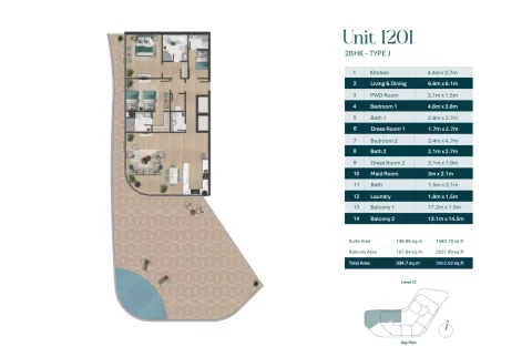 Floor plan, 2 Beds, 3,603 sq ft
