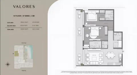 Floor plan, 2 Beds, 1,325 sq ft