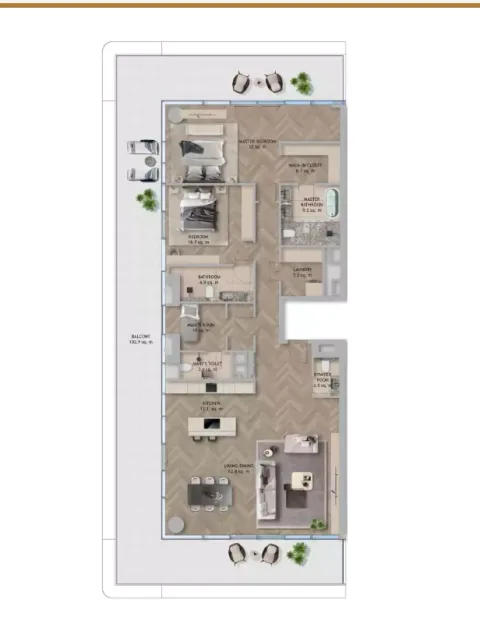Floor plan, 2 Beds, 0 sq ft