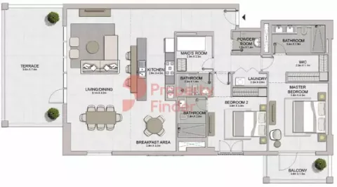 Floor plan, 2 Beds, 1,991 sq ft