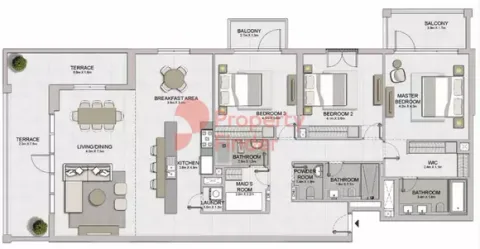 Floor plan, 3 Beds, 2,376 sq ft