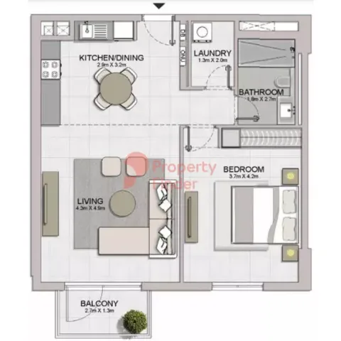 Floor plan, 1 Bed, 786 sq ft