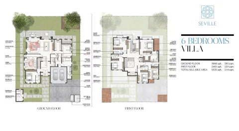 Floor plan, 6 Beds, 5,533 sq ft