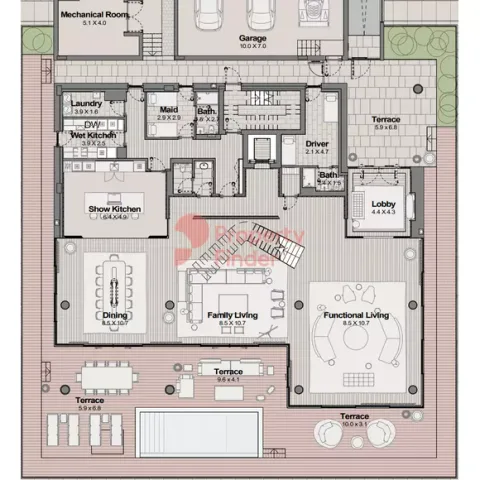 Floor plan, 5 Beds, 12,837 sq ft