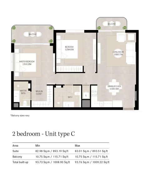 Floor plan, 2 Beds, 10,009 sq ft