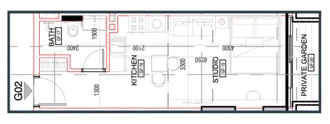 Floor plan, Studio, 0 sq ft