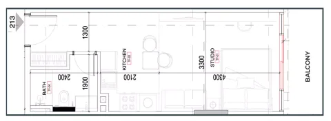Floor plan, Studio, 0 sq ft