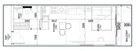 Floor plan, Studio, 0 sq ft