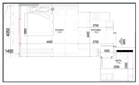 Floor plan, Studio, 0 sq ft