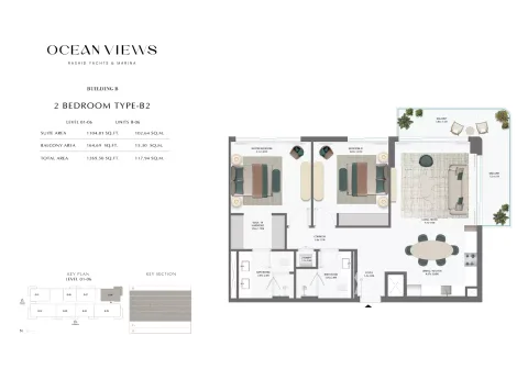 Floor plan, 2 Beds, 1,269 sq ft
