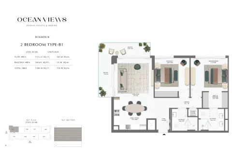 Floor plan, 2 Beds, 1,280 sq ft