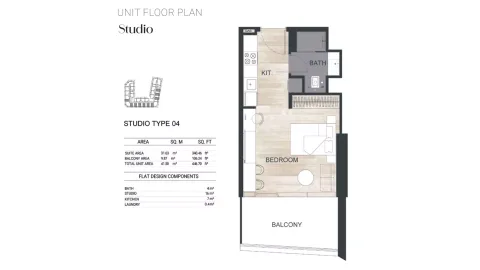 Floor plan, Studio, 446 sq ft