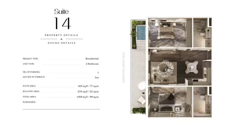 Floor plan, 2 Beds, 1,059 sq ft