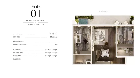 Floor plan, 2 Beds, 1,070 sq ft