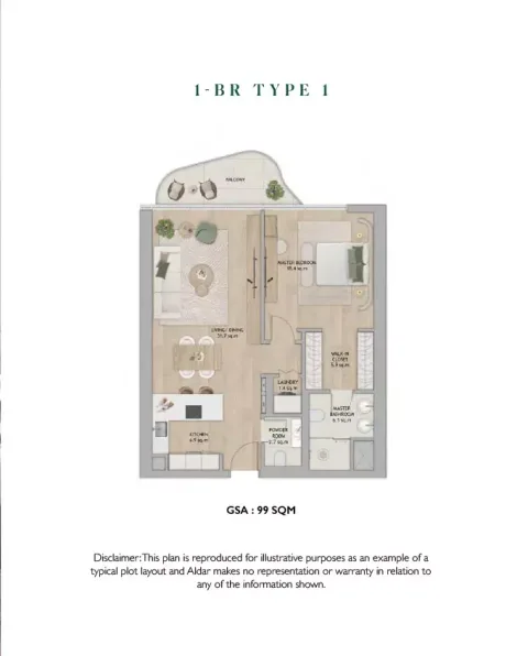 Floor plan, 1 Bed, 1,065 sq ft
