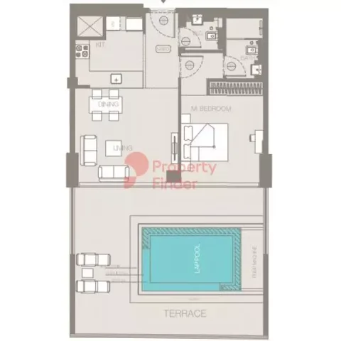 Floor plan, 1 Bed, 1,199 sq ft