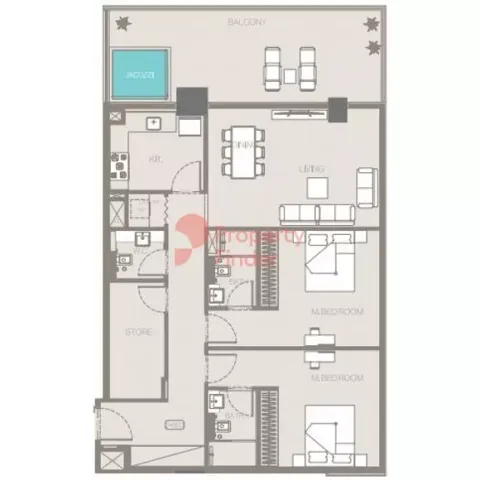 Floor plan, 2 Beds, 1,451 sq ft