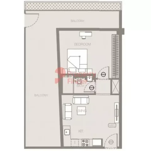 Floor plan, 1 Bed, 913 sq ft