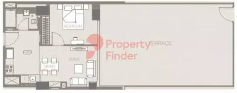 Floor plan, 1 Bed, 1,234 sq ft