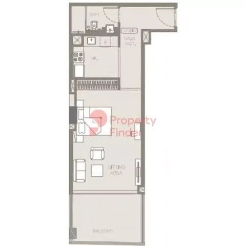 Floor plan, Studio, 509 sq ft