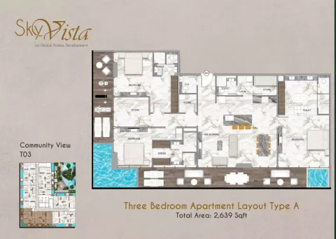 Floor plan, 3 Beds, 2,639 sq ft