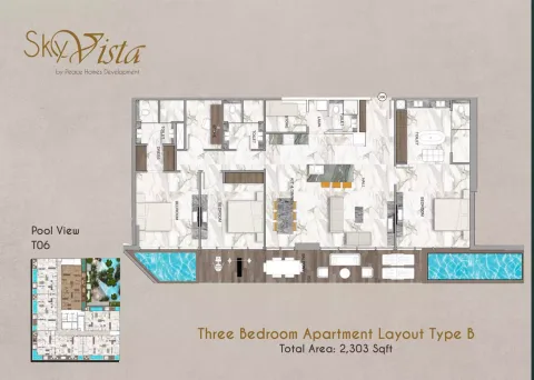 Floor plan, 3 Beds, 2,303 sq ft
