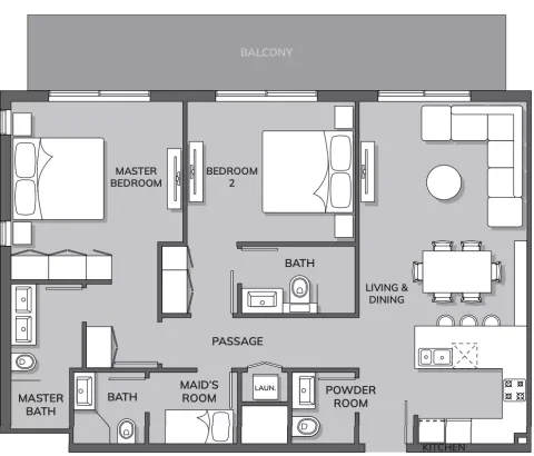 Floor plan, 2 Beds, 1,354 sq ft