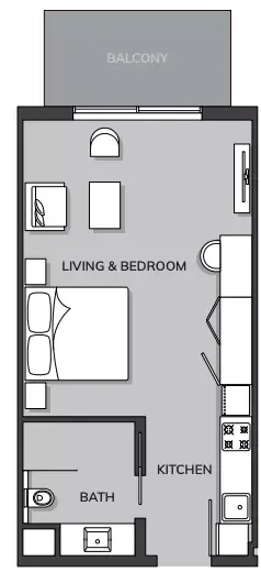 Floor plan, Studio, 472 sq ft