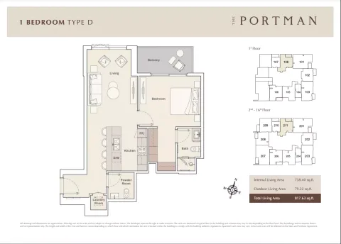 Floor plan, 1 Bed, 817 sq ft