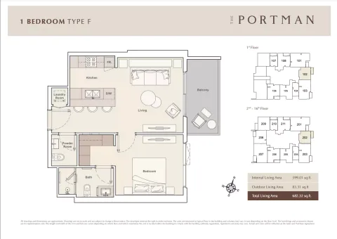 Floor plan, 1 Bed, 682 sq ft