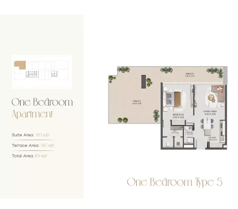 Floor plan, 1 Bed, 1,151 sq ft