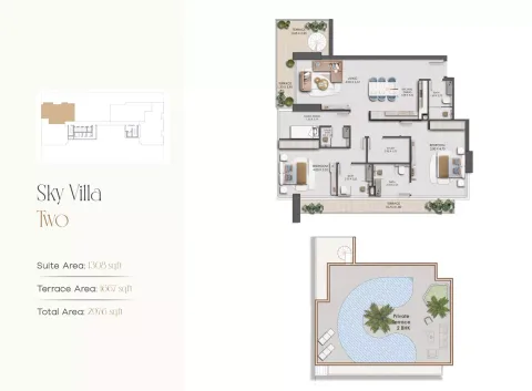 Floor plan, 2 Beds, 2,976 sq ft