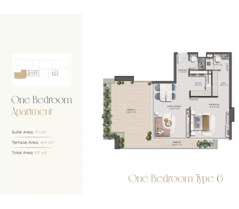 Floor plan, 1 Bed, 1,178 sq ft