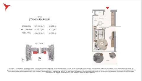 Floor plan, 1 Bed, 459 sq ft