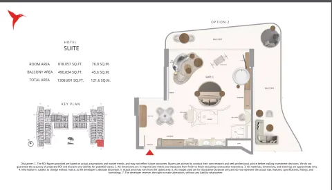 Floor plan, 1 Bed, 1,308 sq ft