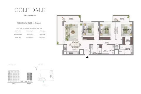 Floor plan, 3 Beds, 1,745 sq ft