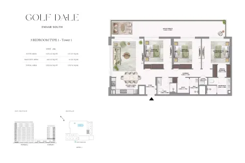 Floor plan, 3 Beds, 1,923 sq ft