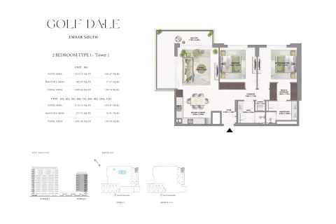 Floor plan, 2 Beds, 1,299 sq ft