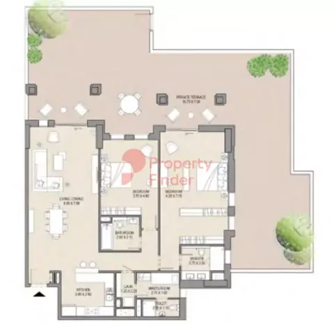 Floor plan, 2 Beds, 3,089 sq ft