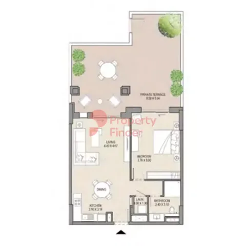 Floor plan, 1 Bed, 1,284 sq ft