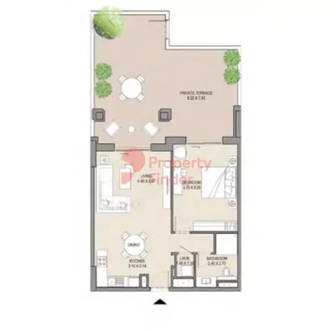 Floor plan, 1 Bed, 1,304 sq ft