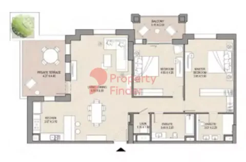 Floor plan, 2 Beds, 1,628 sq ft